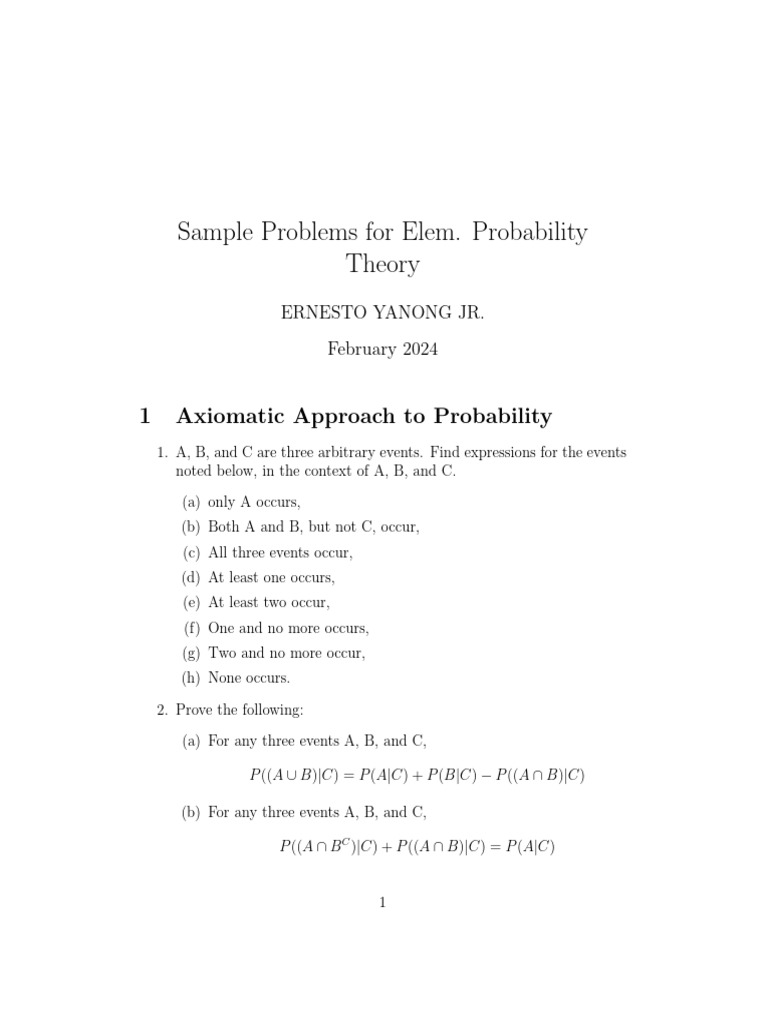 Sample_Problems_for_Elem__Probability_Theory | PDF | Number Theory ...