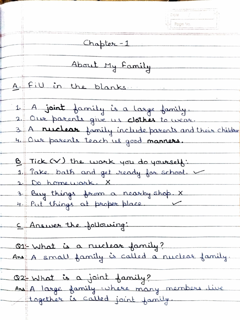 Ch 1 EVS About My Family | PDF
