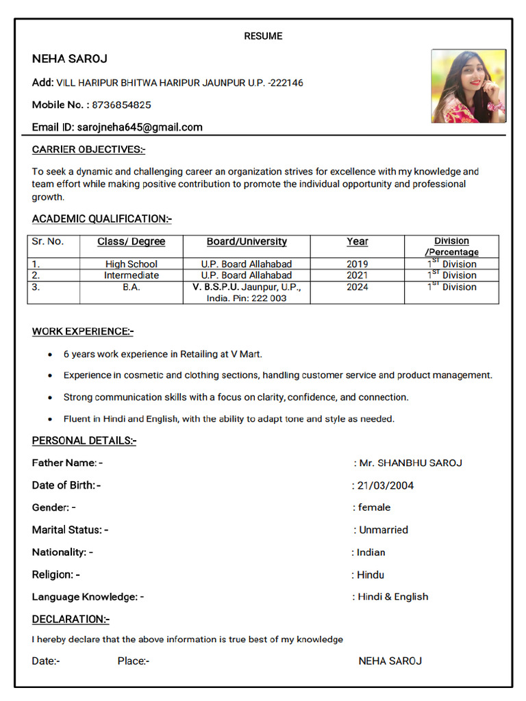 Normal Resume | PDF