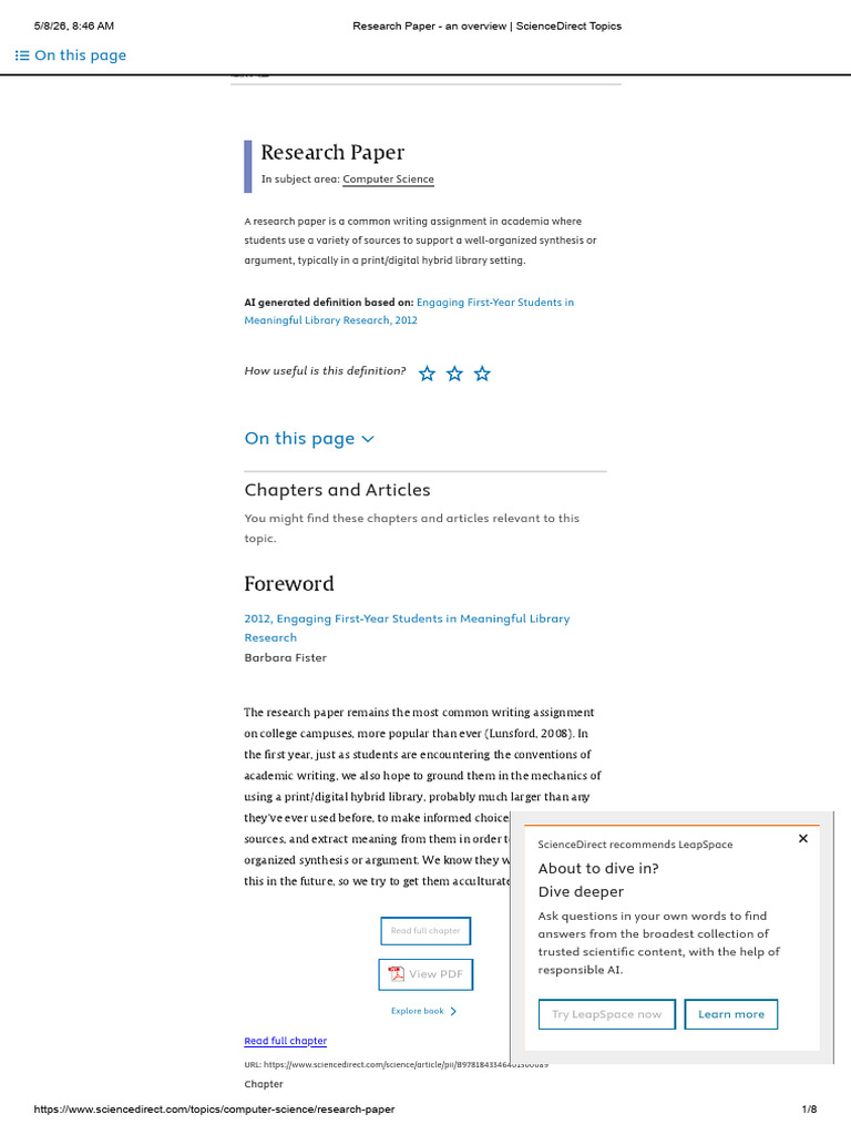 Research Paper - An Overview _ ScienceDirect Topics | PDF | Academic ...