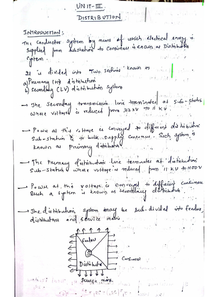 UNIT - III DISTRIBUTION AND POWER SYSTEM EARTHING | PDF