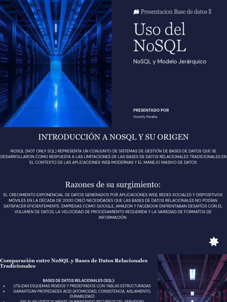 Presentación - Uso Del NoSQL | PDF | No Sql | Bases de datos