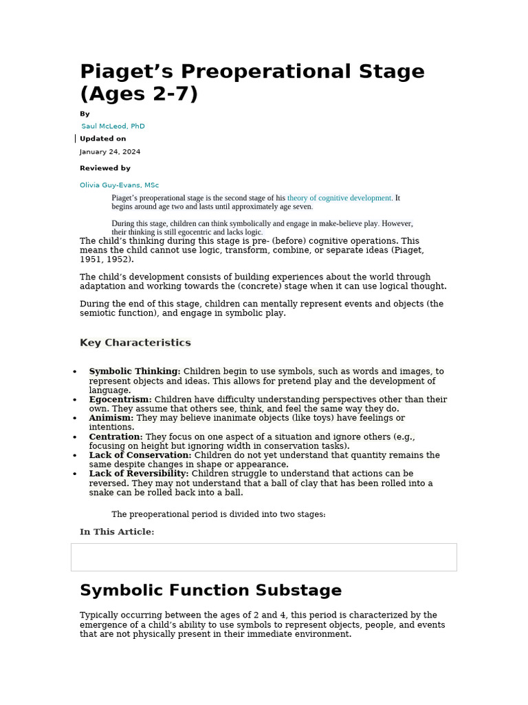 Piaget2 | PDF | Thought | Cognition