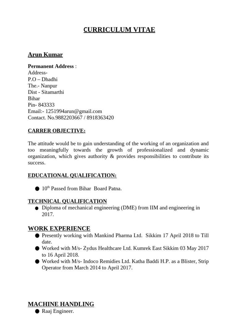 Arun Kumar CV (2) | PDF