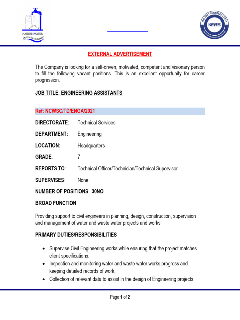 Engineering Assistants | PDF