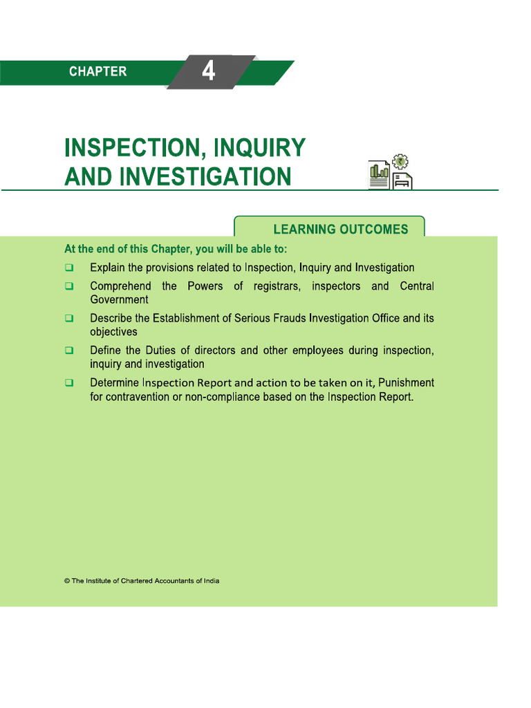 Chapter-4 Inspection,Inquiry & Investigation | PDF