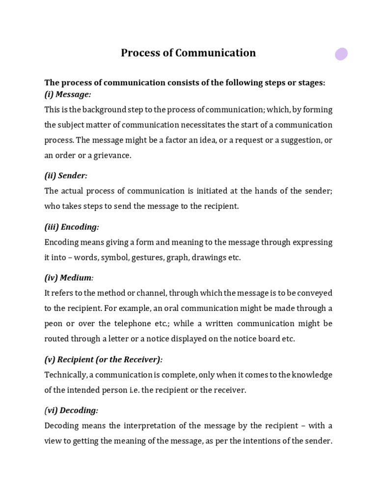 2293_Process of Communication (1) | PDF | Communication | Human ...
