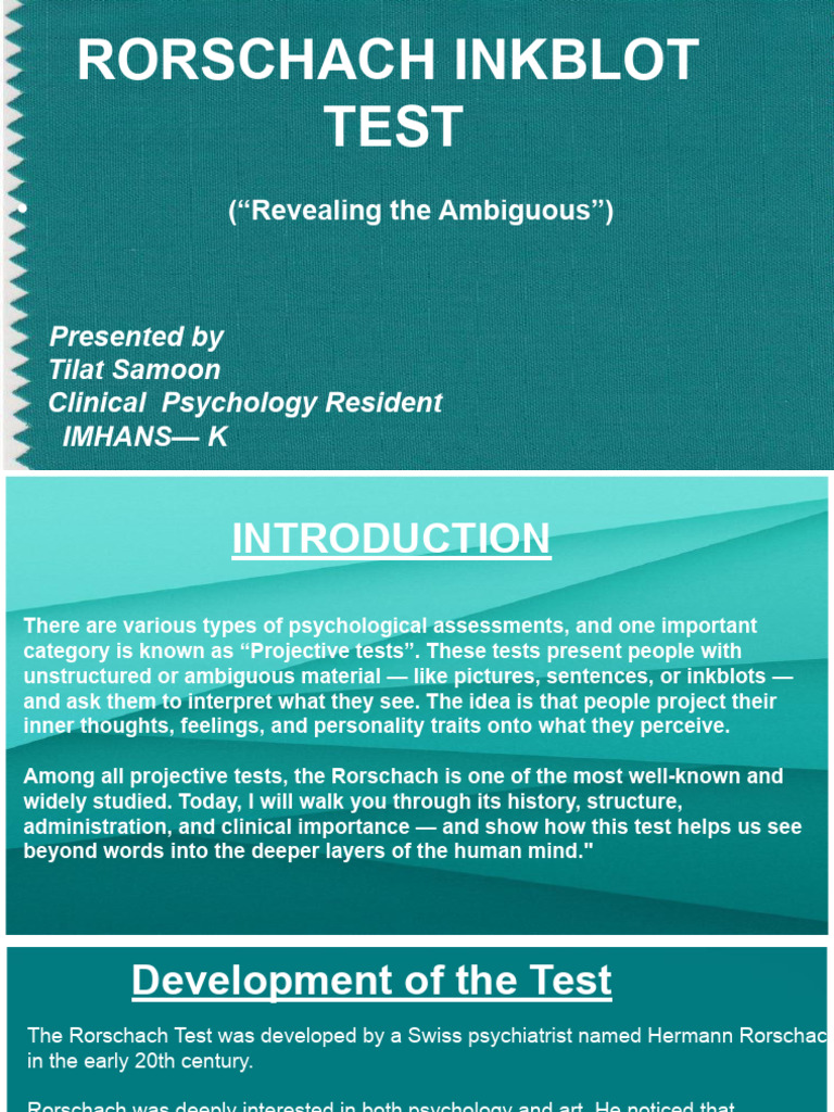 The Rorschach ...ppt | PDF | Psychosis | Psychology