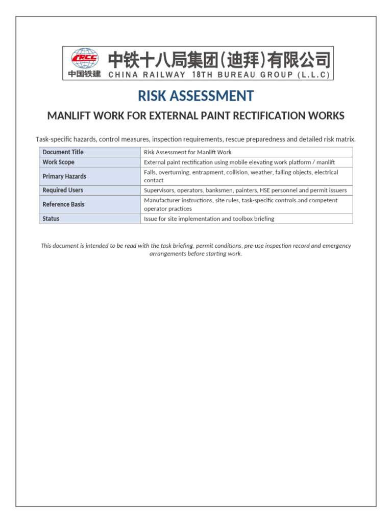 Scaffolding External Paint Rectification Risk Assessment (2) | PDF ...