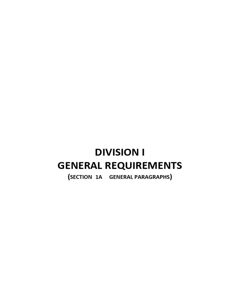 Division 1A General Paragraphs | PDF | Wall | Architect