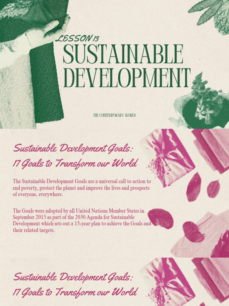 Lesson 13- Sustainable Development | PDF | Sustainability | Sustainable ...