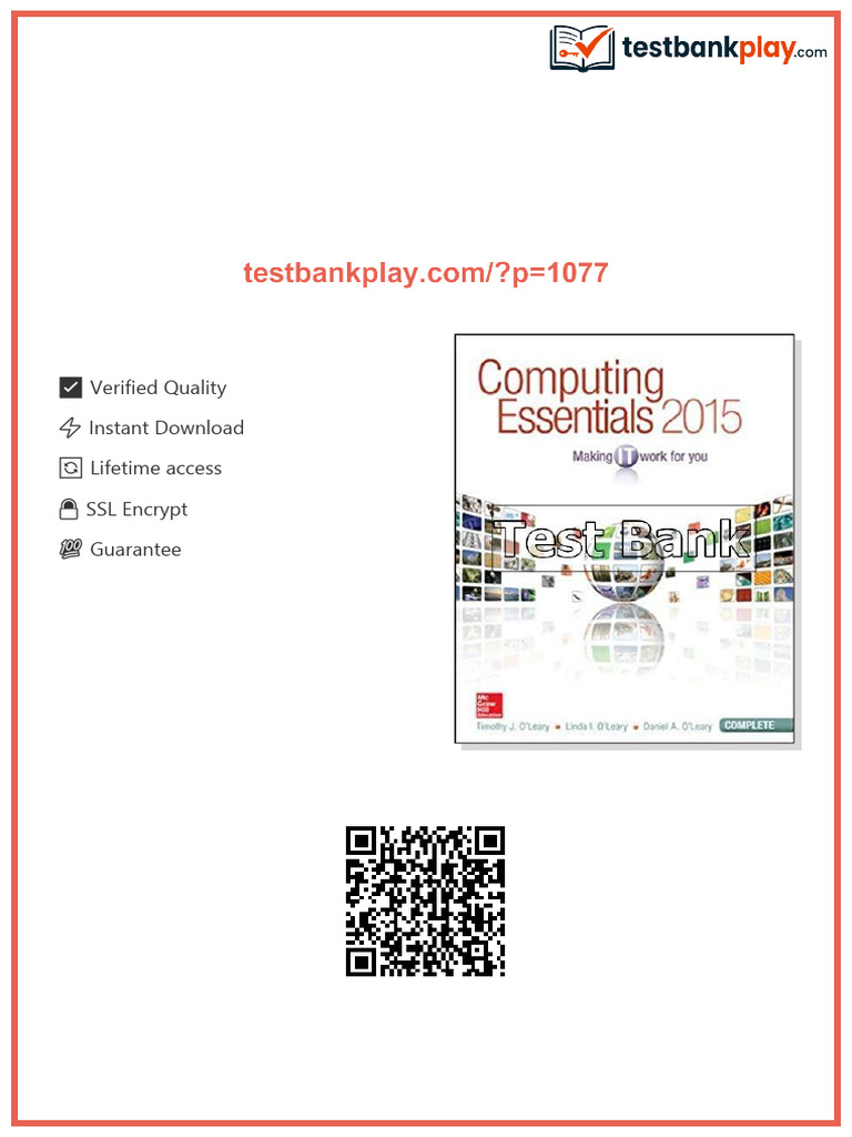 Computing Essentials 2015 Complete Edition 25th Edition OLeary Test ...