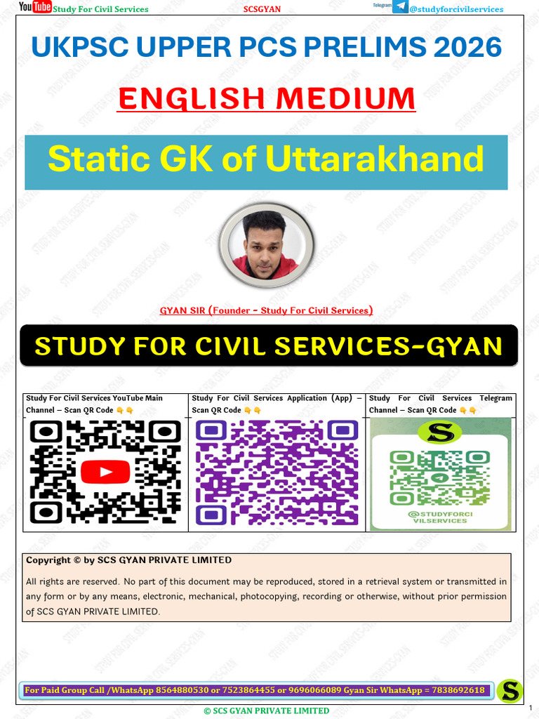 Static GK Uttrakhand | PDF