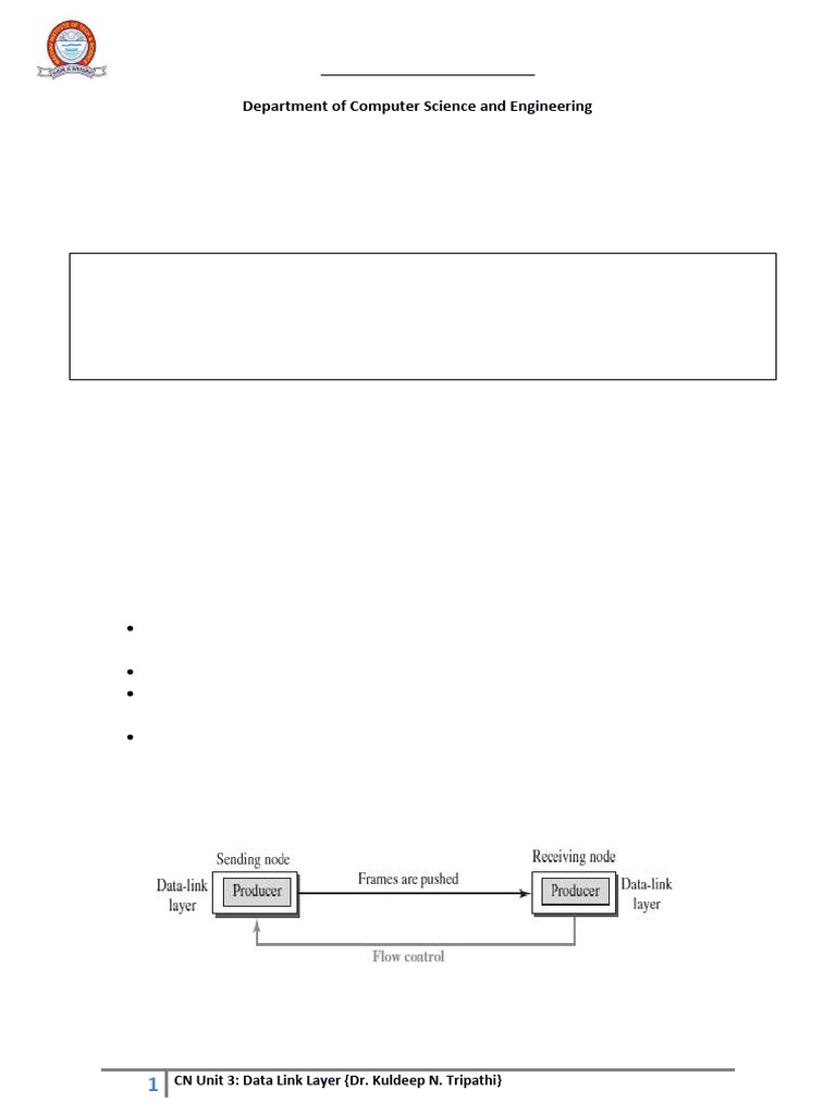 UNIT-3 CN Flow Control Protocols | PDF | Bit Rate | Error Detection And ...
