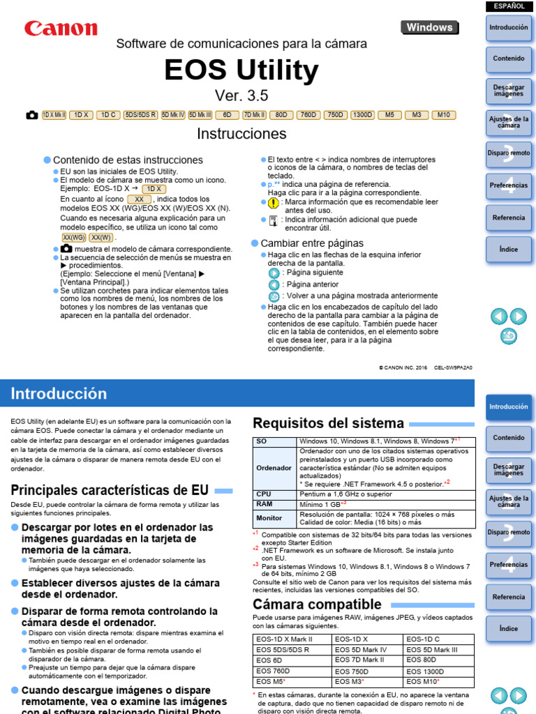 EOS Utility Win Instruction Manual ESPAÑOL | PDF | Windows 10 ...
