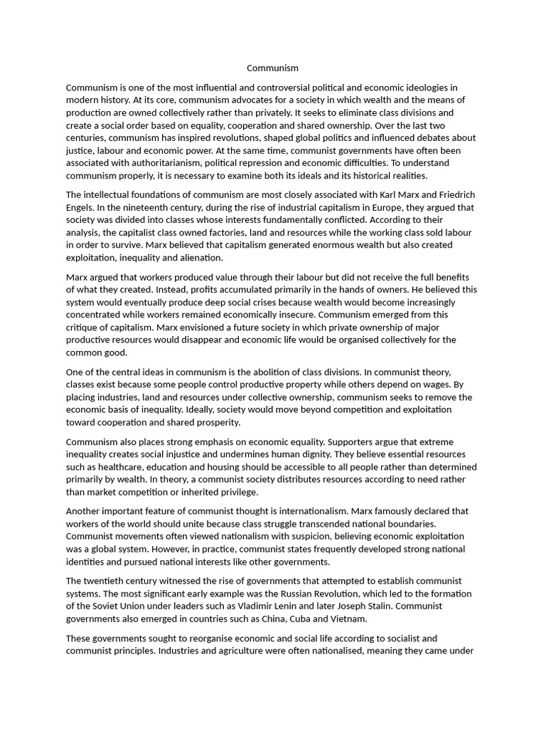 Communism | PDF | Communism | Capitalism