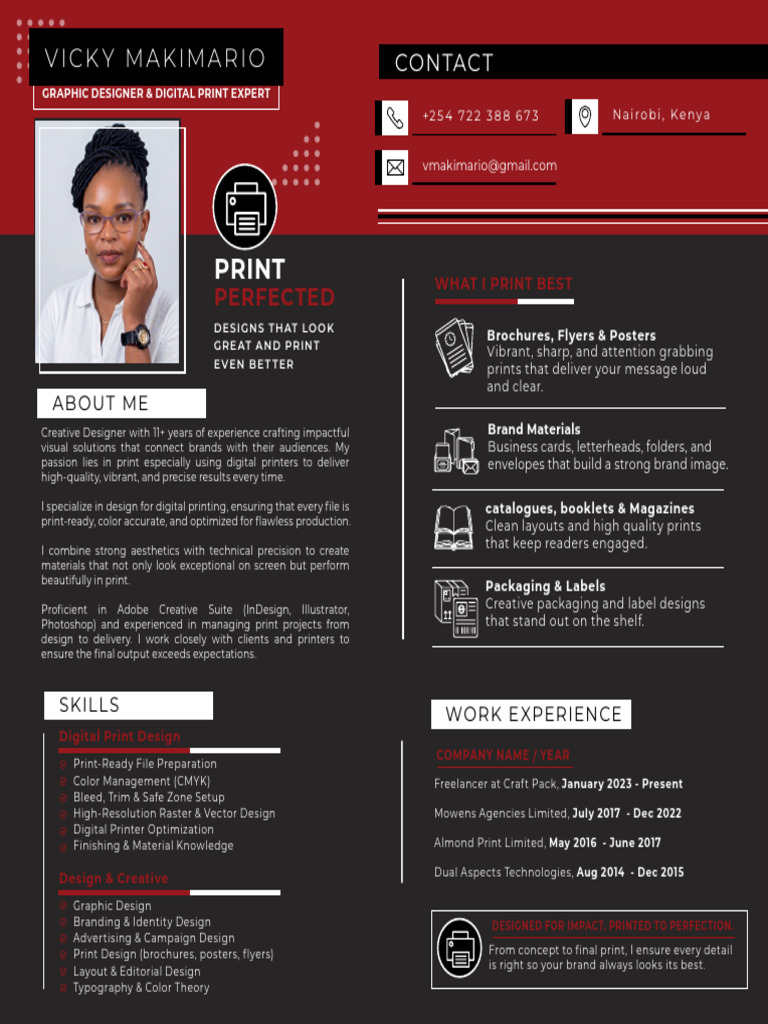 Vicky Designer - Printer Bio | PDF | Graphic Design | Publishing