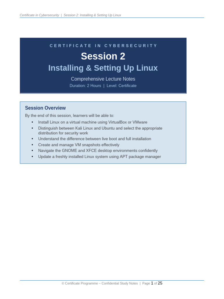 Session2 Installing Setting Up Linux | PDF | Virtual Machine ...