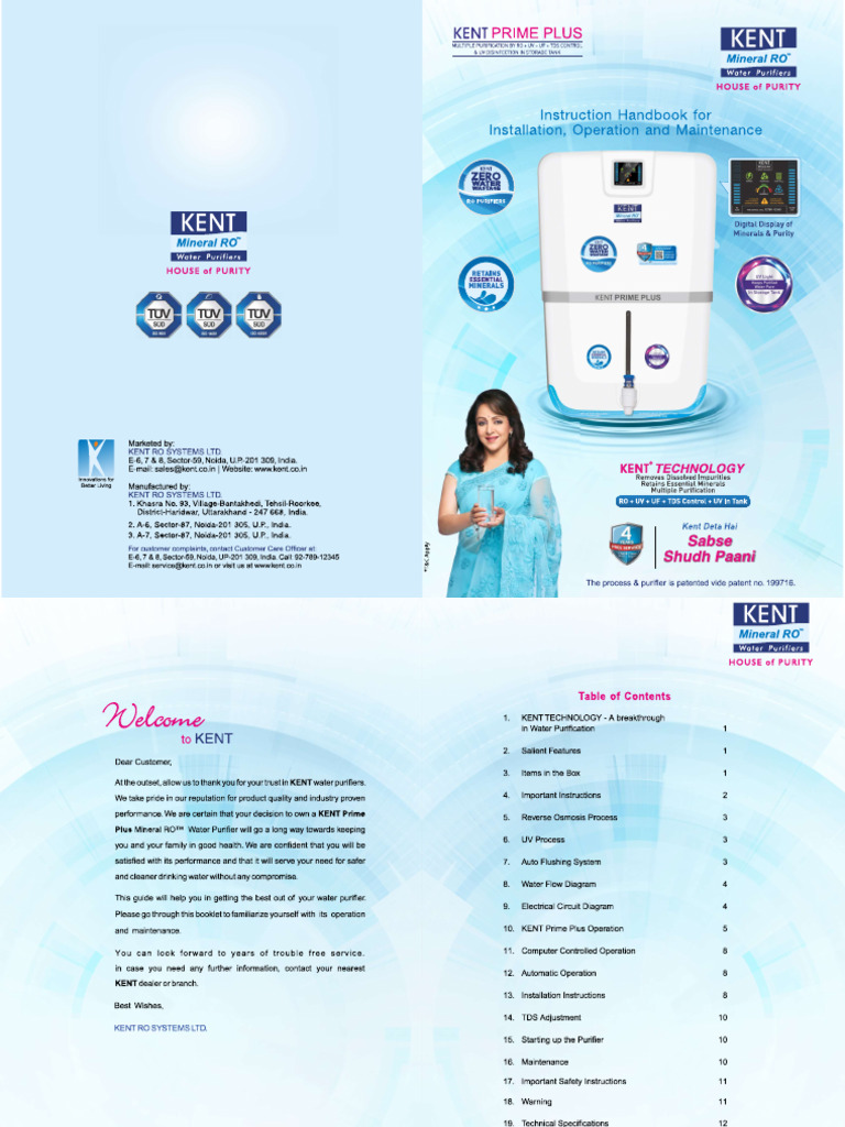 Kent Prime Plus 11100 | PDF