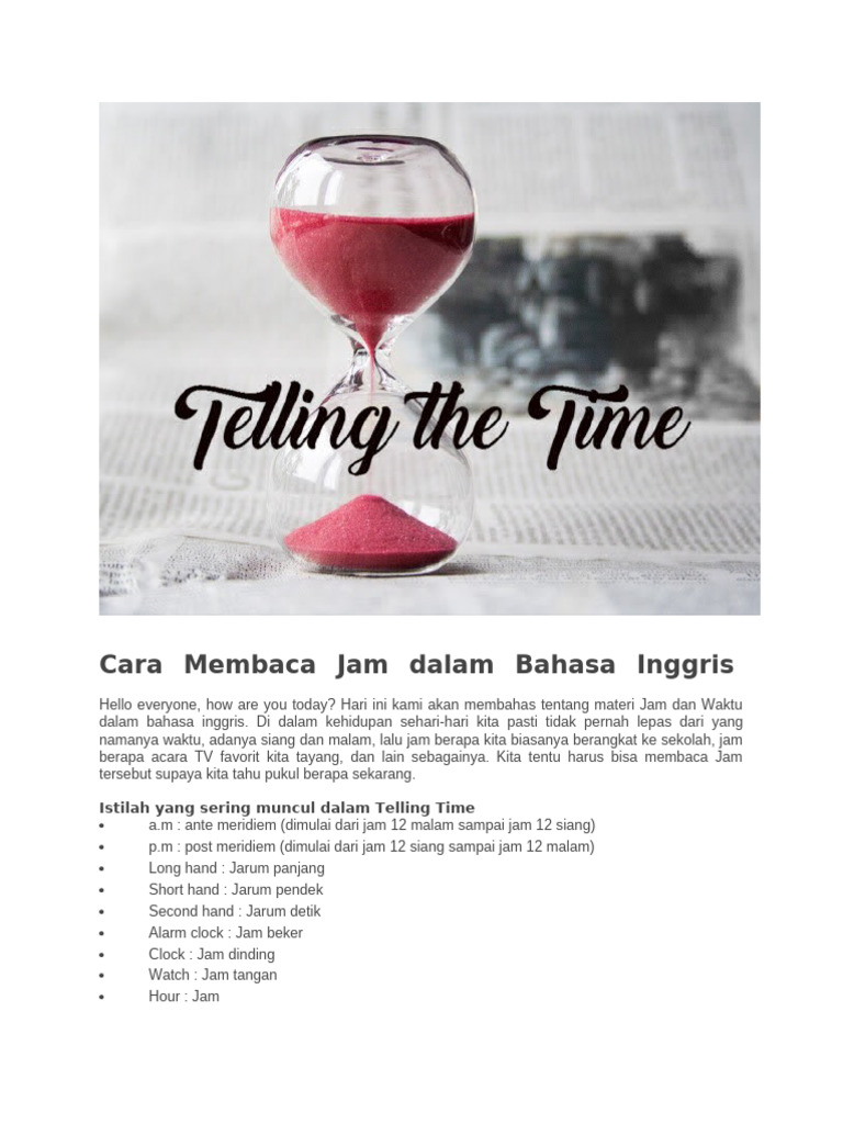 Materi Tentang Jam | PDF