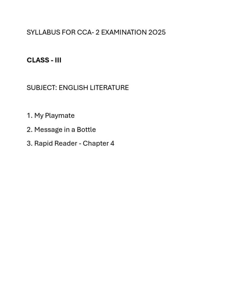 III- English Literature CCA-2 | PDF