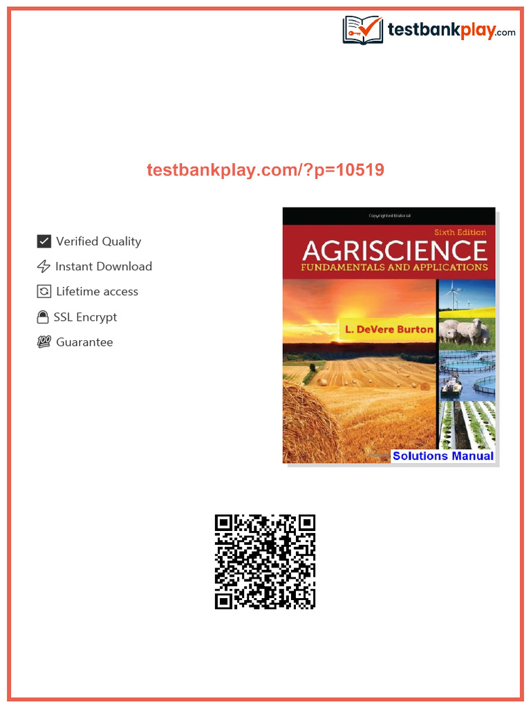 Agriscience Fundamentals and Applications 6th Edition Burton Solutions ...