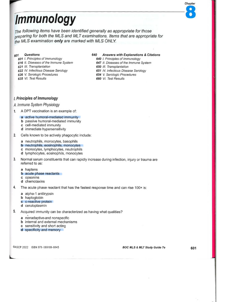 ASCP BOC 7th Edition - (immunology) | PDF