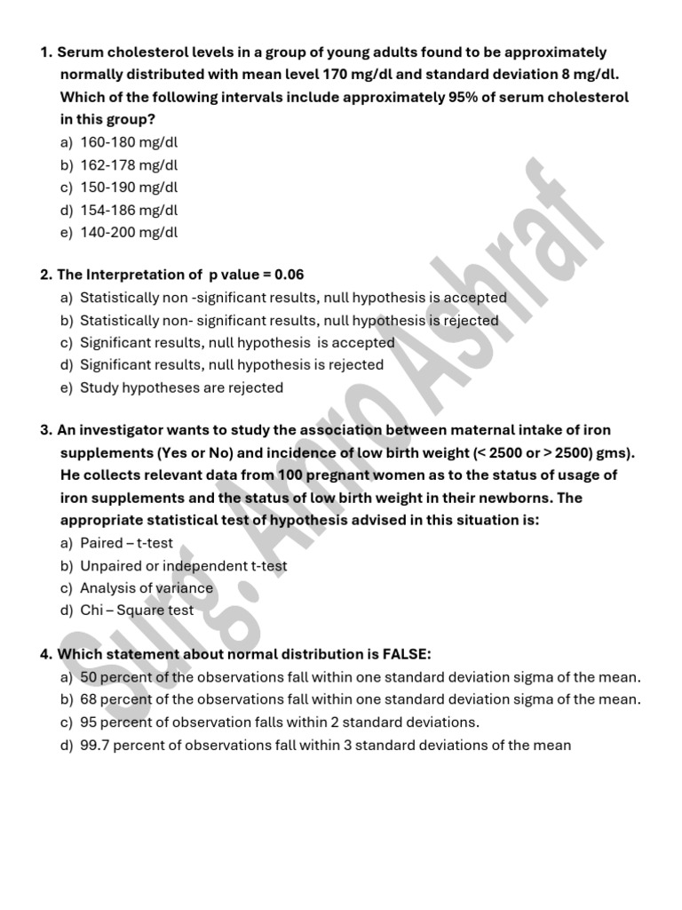 A | PDF | P Value | Mode (Statistics)