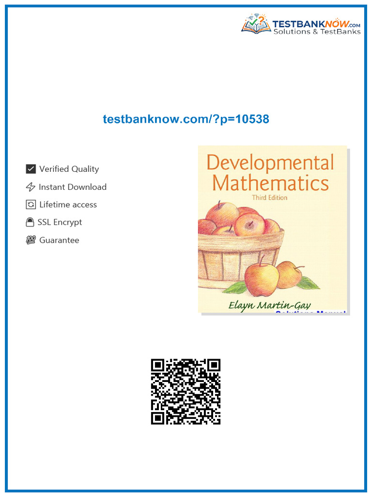 Developmental Mathematics 3rd Edition Martin Gay Solutions Manual full ...