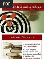 Produzindo o Ensaio Teórico II exercicio escolar turmas AQ e AR