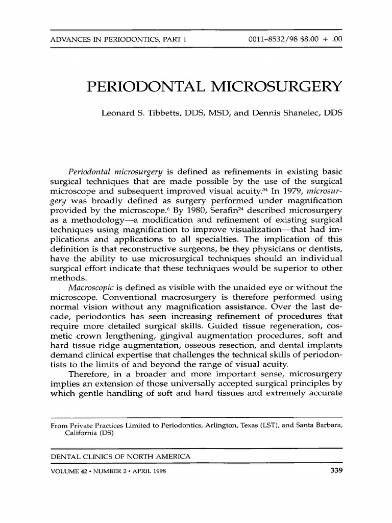 Tibbetts 1998 | PDF | Periodontology