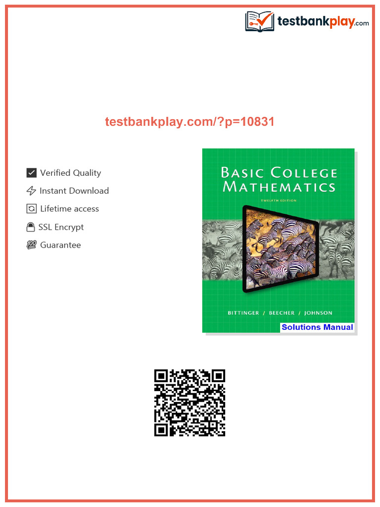Basic College Mathematics 12th Edition Bittinger Solutions Manual ...