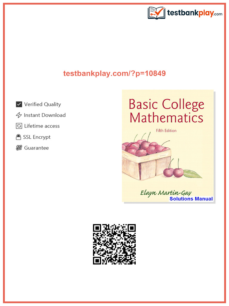 Basic College Mathematics 5th Edition Martin Gay Solutions Manual pdf ...