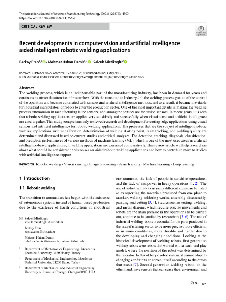 s00170-023-11456-4 | PDF | Computer Vision | Robotics