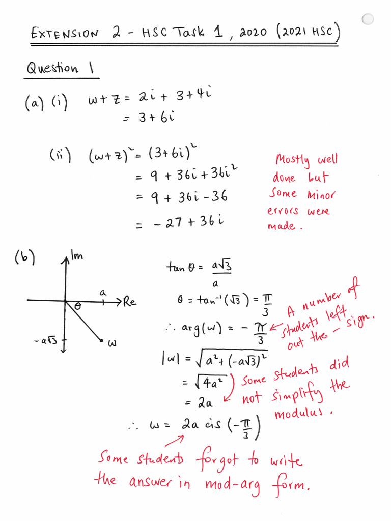 2021 Extension 2 Task 1_Soln | PDF