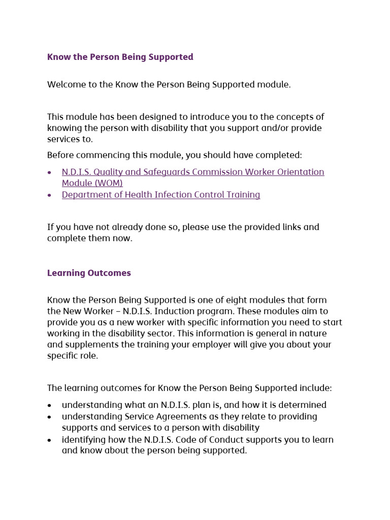 6 Know the Person Being Supported Accessible File | PDF | Disability ...