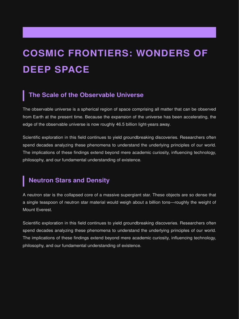 The Wonders of Deep Space | PDF | Universe | Stars