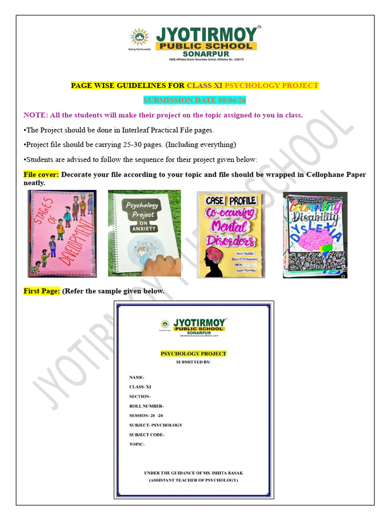 Xi Psychology Project Guidelines | PDF | Thesis
