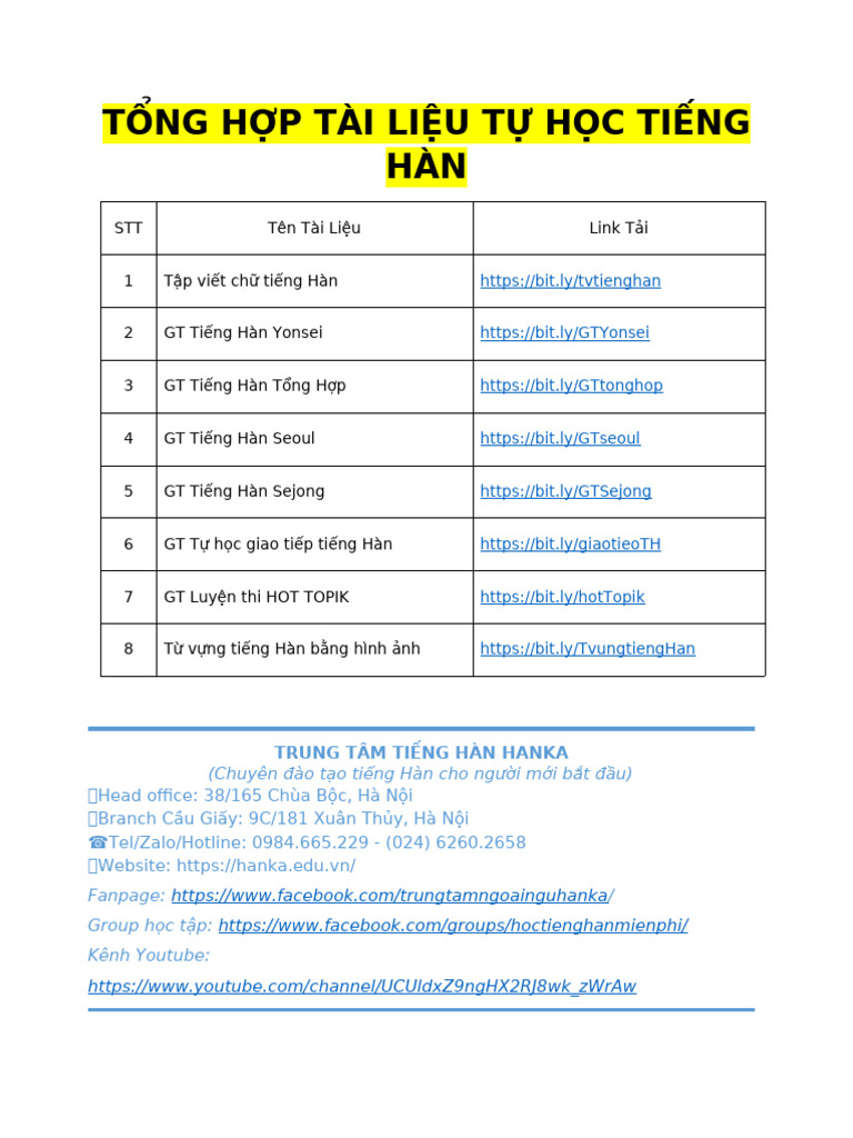 TÀI LIỆU TIẾNG HÀN | PDF