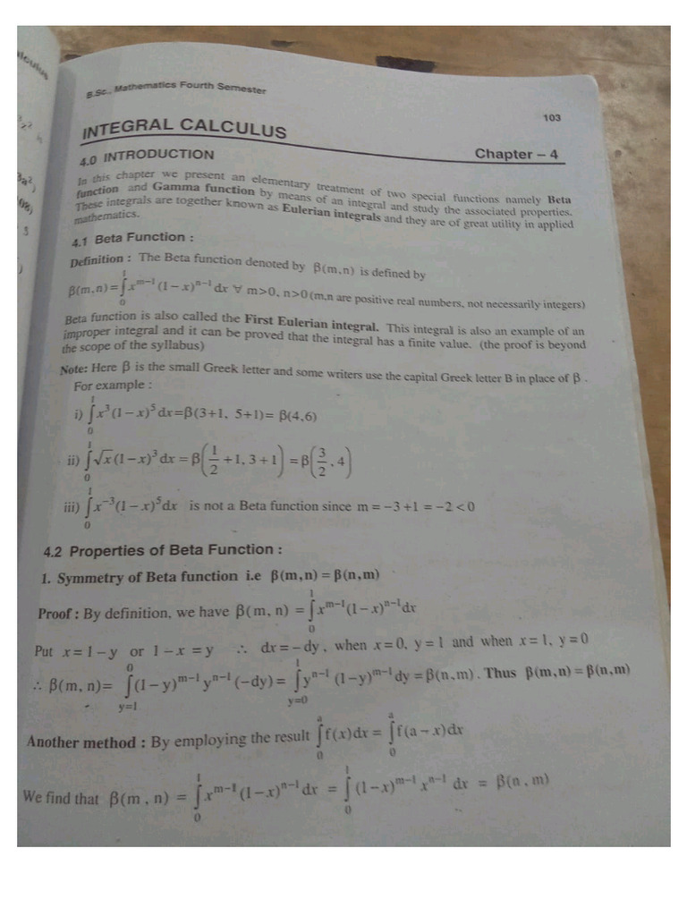 gamma and beta function notes and textbook | PDF
