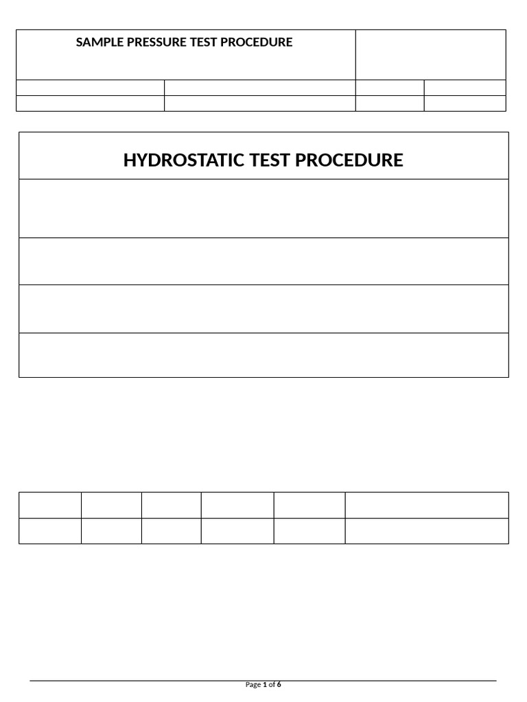 Sample Pressure Test Procedure and Certificate | PDF | Leak ...