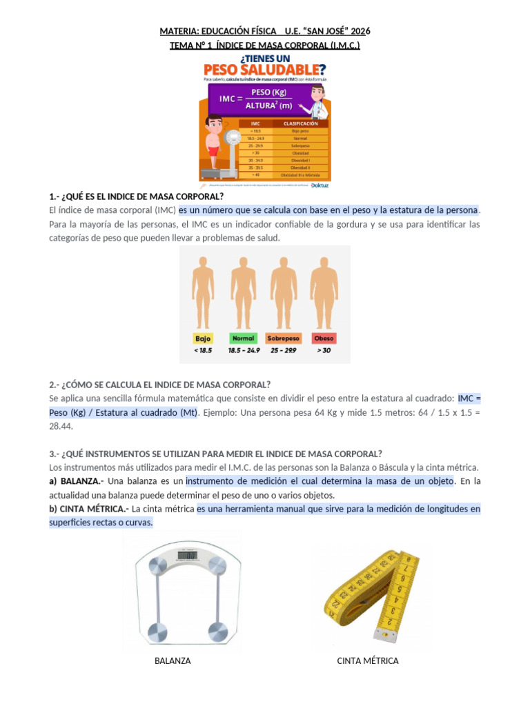 Tema 1 Imc 2do y 3ero Sec 2026 | PDF