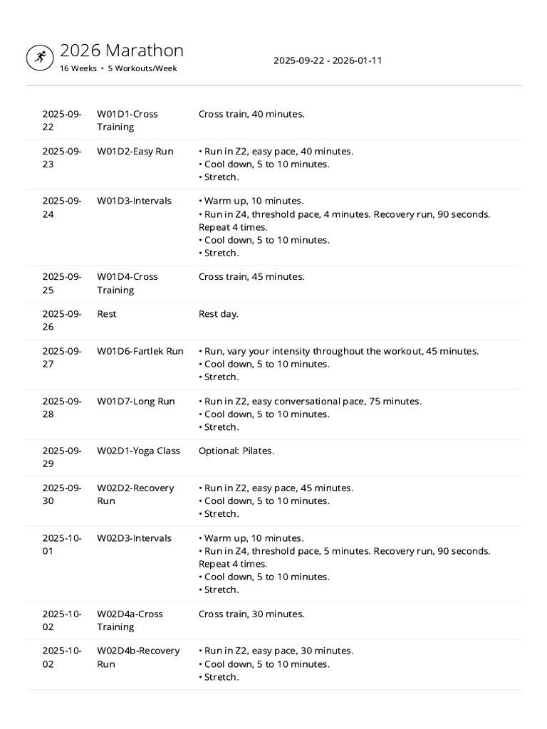 Marathon for Intermediate | PDF | Physical Fitness | Long Distance ...