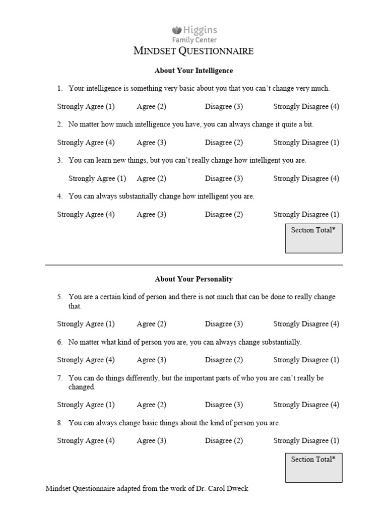 Mindset Questionnaire | PDF | Chess Theory | Chess