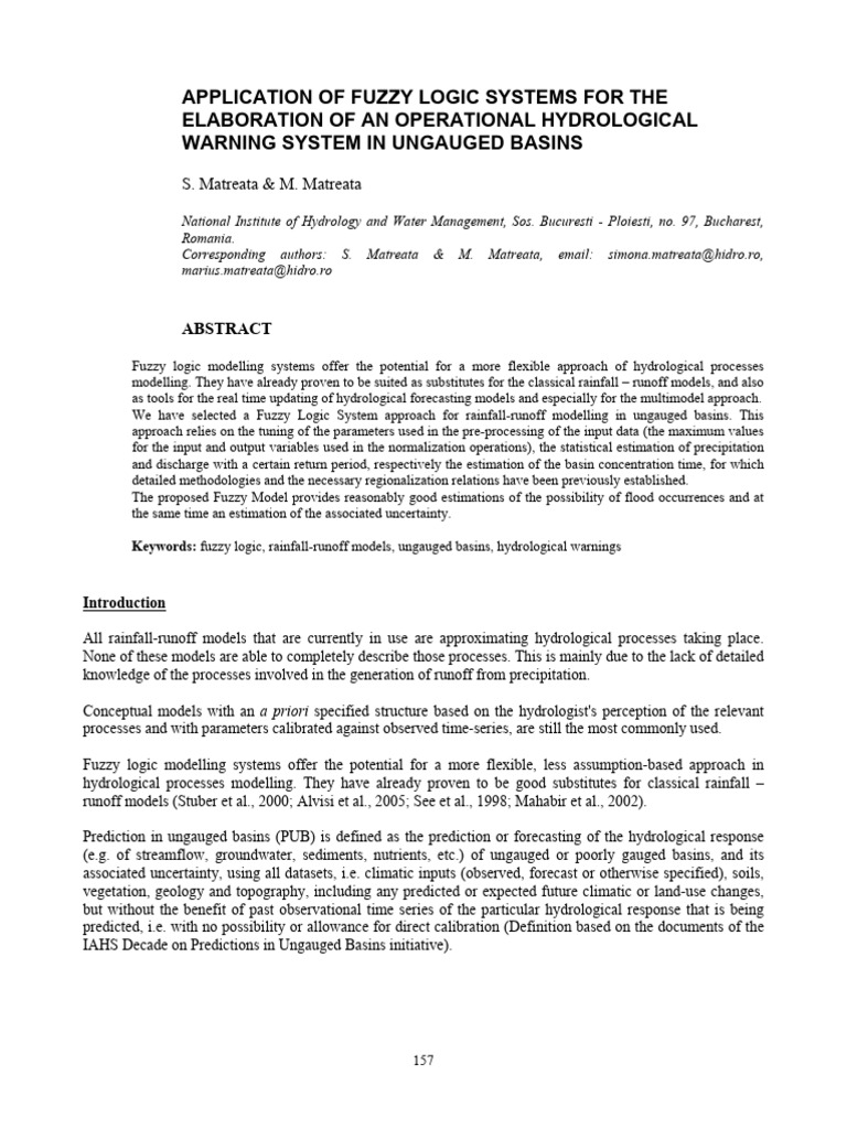 Erb2006_application of Fuzzy Logic Systems for the | PDF | Fuzzy Logic ...