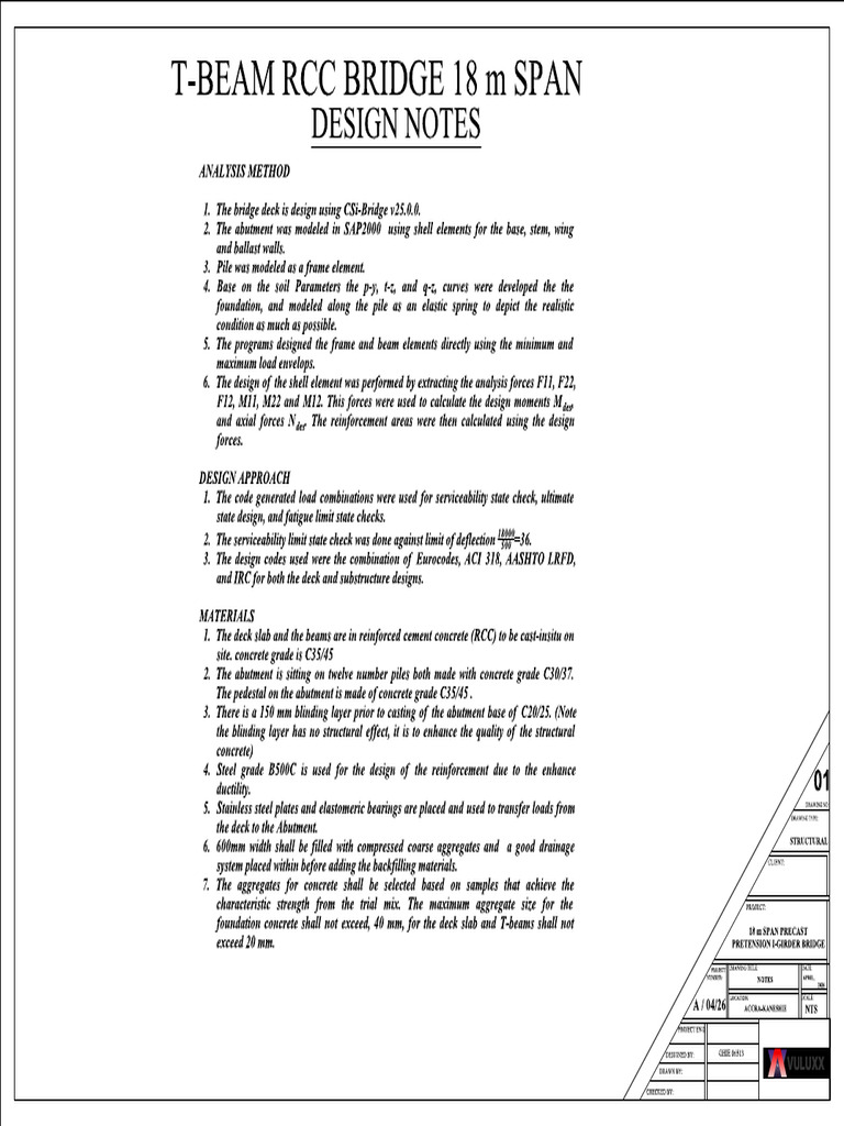 T-beam RCC bridge 18 m span | PDF