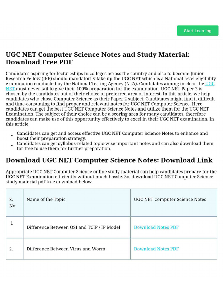 UGC NET Computer Science Notes and Study Material_ Download Free PDF | PDF