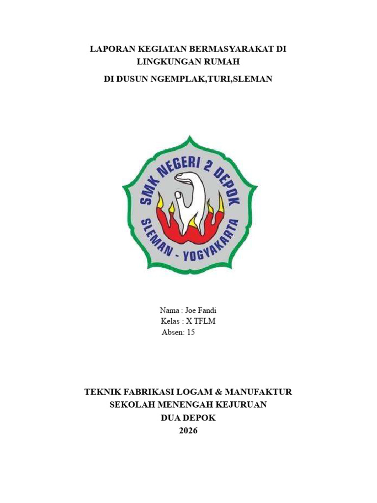Tugas Laporan Bermasyarakat Di Lingkungan Sekitar JOE FANDI X TFLM | PDF