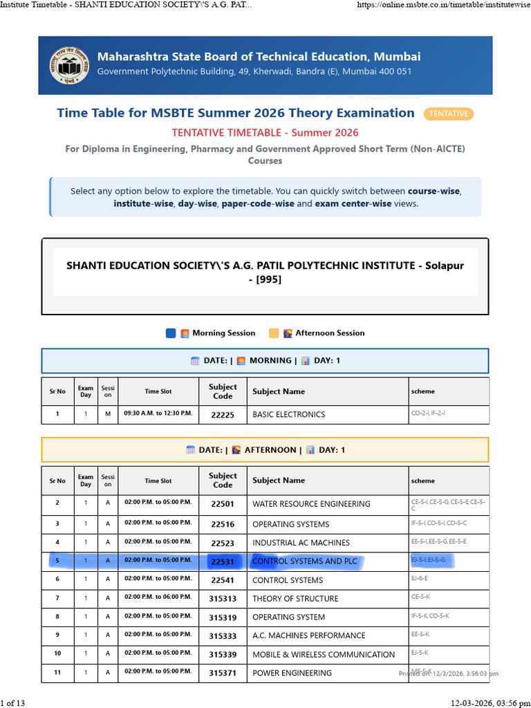 Tentative Timetable - Summer 2026 | PDF | Engineering | Electrical ...