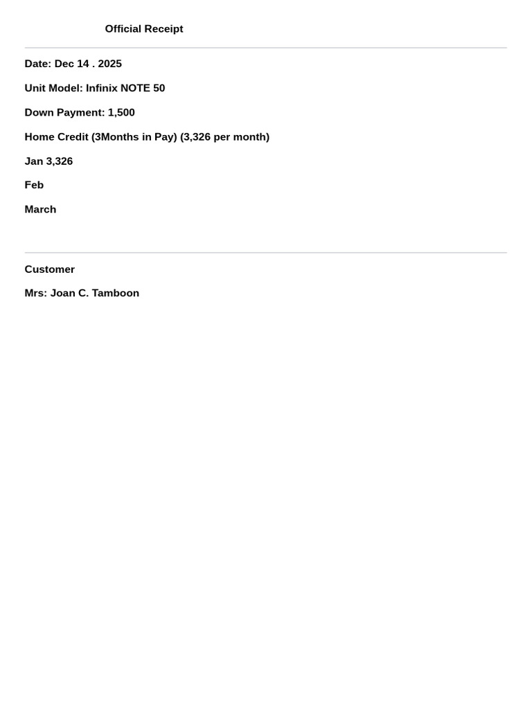 Official Receipt | PDF